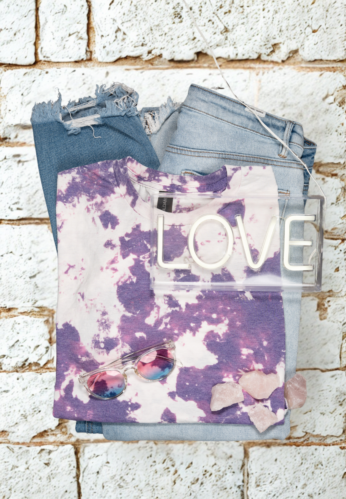 Violet Splash Bleach Tee