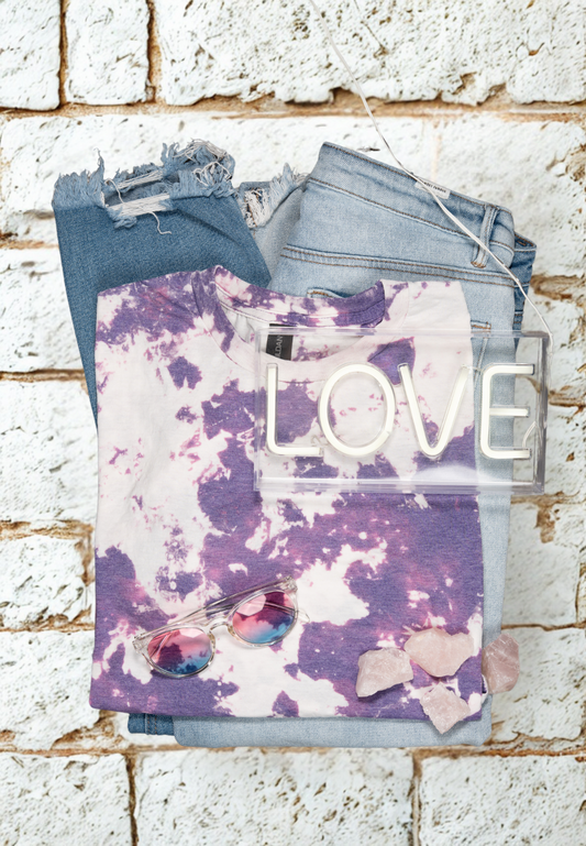 Violet Splash Bleach Tee